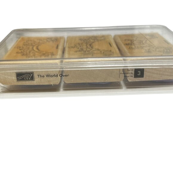 Stampin Up! The World Over Wood Rubber Stamp Set Of 3 2006 Retired - Picture 2 of 5